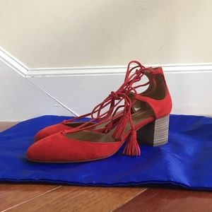 Aquazzura - Tassel Pumps in Lipstick